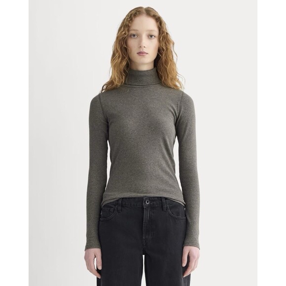 Everlane Sweaters - Everlane The Luxe Rib Turtleneck in Gray Size Small